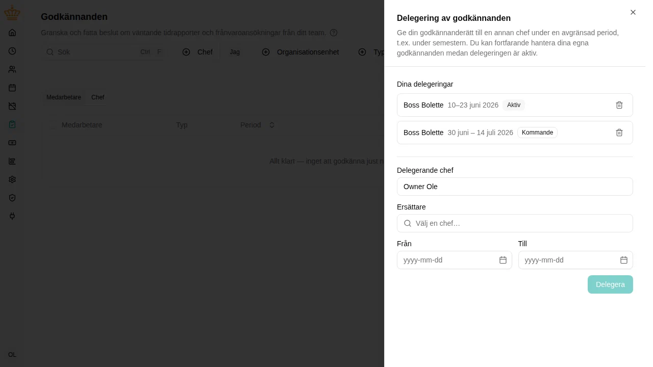 Configurazione di una delega delle approvazioni