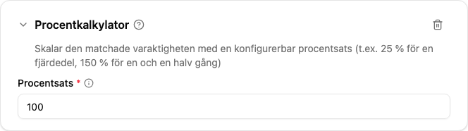 Konfiguration av Procent-kalkylatorn