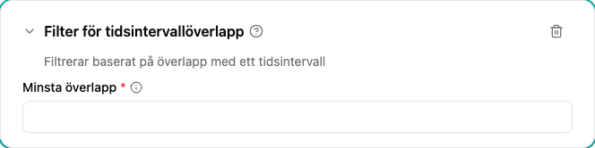 Konfiguration av filtret Tidsintervallöverlapp