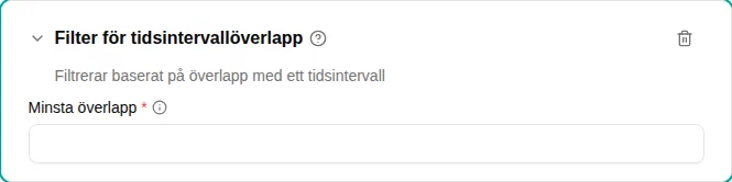 Configuratie van het filter Tijdsinterval overlapping