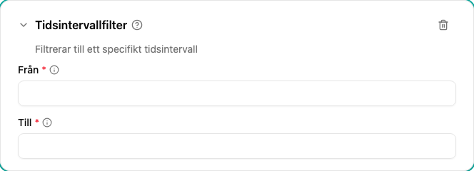 Konfiguration av Tidsintervallfiltret