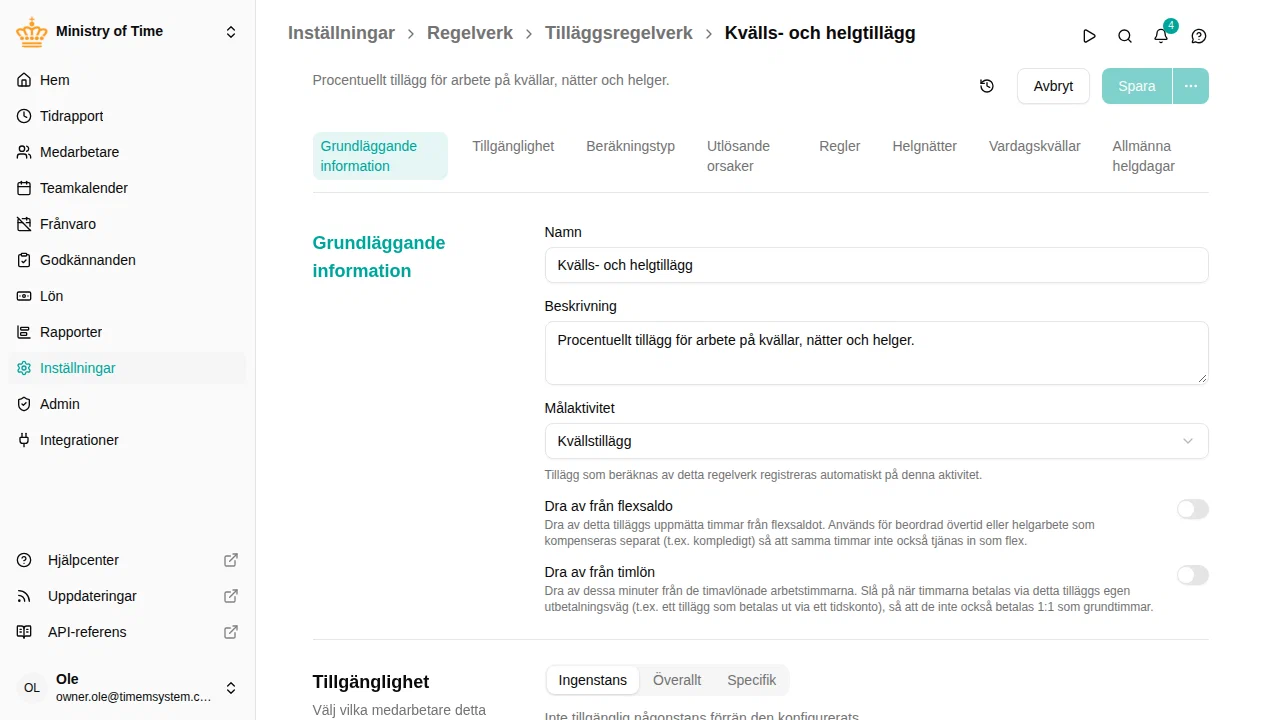 Vergoedingenbeleid-editor met drie regels