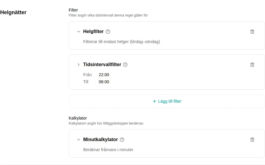 Regeleditor met twee filters en een rekenmethode