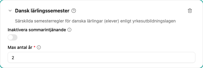 Konfiguration av pluginet Dansk lärlingssemester