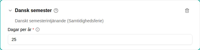 Configuratie van de plugin Deens vakantieverlof