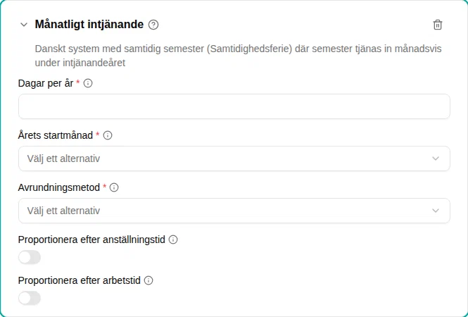 Configuratie van de plugin Maandelijkse opbouw