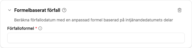 Konfiguration av pluginet Formelbaserat förfall
