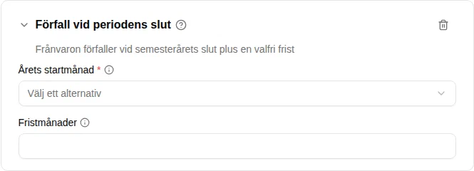 Configuratie van de plugin Verval aan het einde van de periode