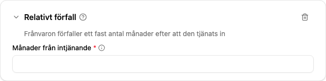 Konfiguration av pluginet Relativt förfall