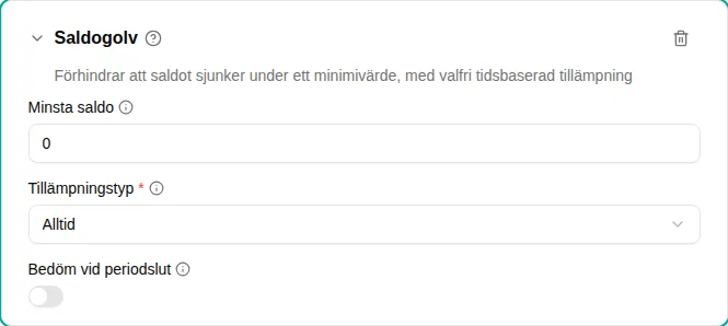 Configuratie van de saldodrempel