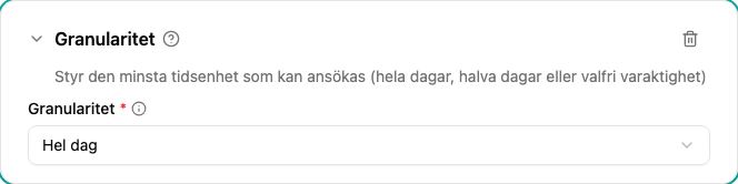 Konfiguration av granularitet