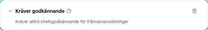 Konfiguration av Kräver godkännande