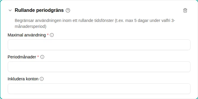 Configuratie van het limiet voor rollende periode