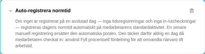 Configuratie van de plug-in Normtijd automatisch registreren